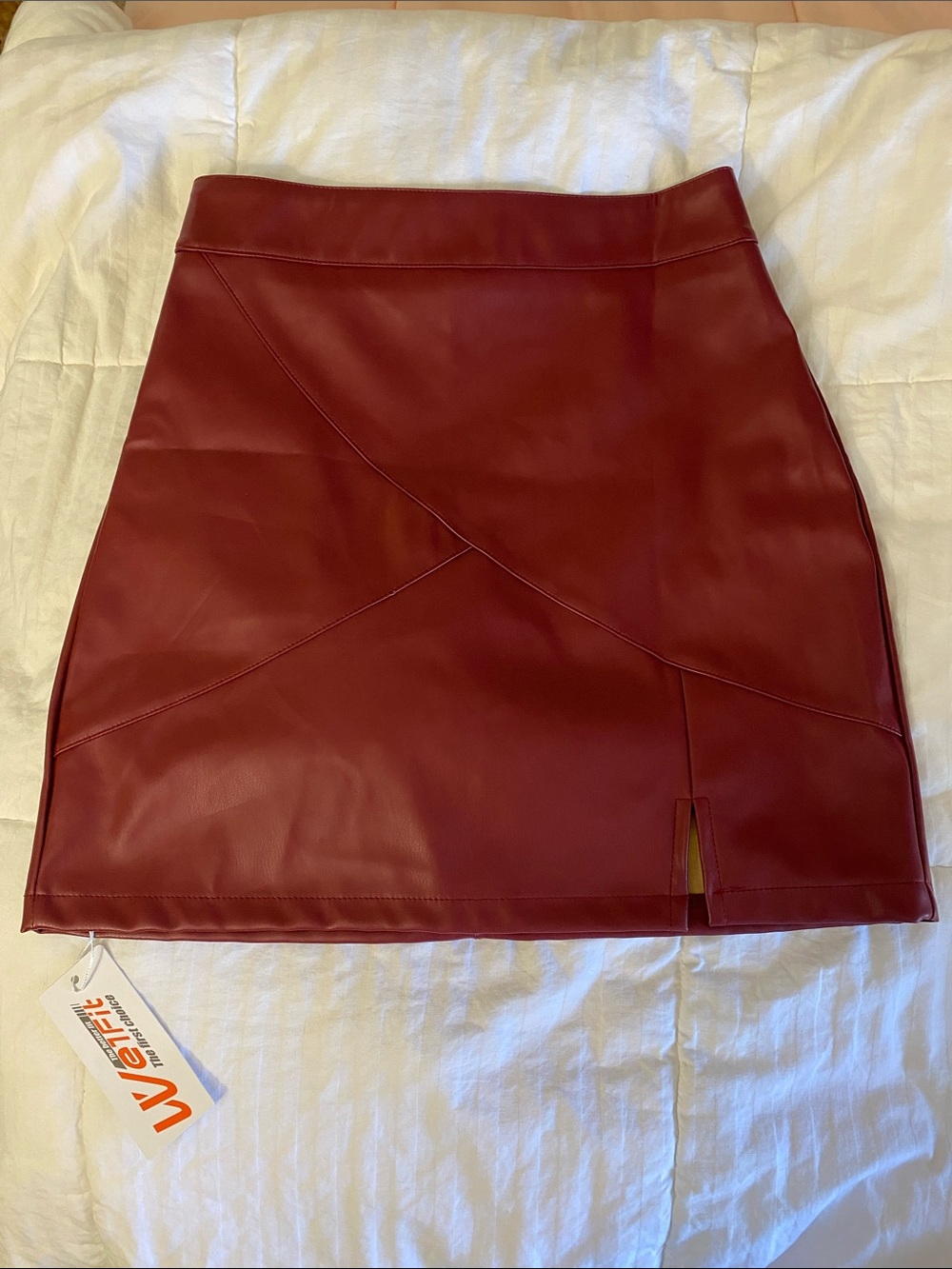 Vero Moda Wine Faux Leather Mini Skirt